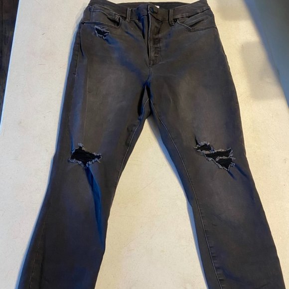 Good American Women's Black Denim Jeans 12/31 GWCSH961T - Picture 1 of 10